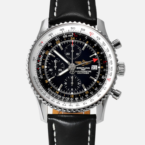 Breitling Navitimer World GMT 2nd Time Zone A23322 Mens Luxury Watch - NeoFashionStore