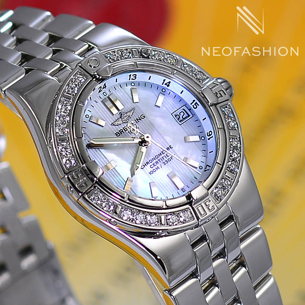 Breitling Starliner Ladies MOP Dial & Diamond Bezel A71340 - NeoFashionStore