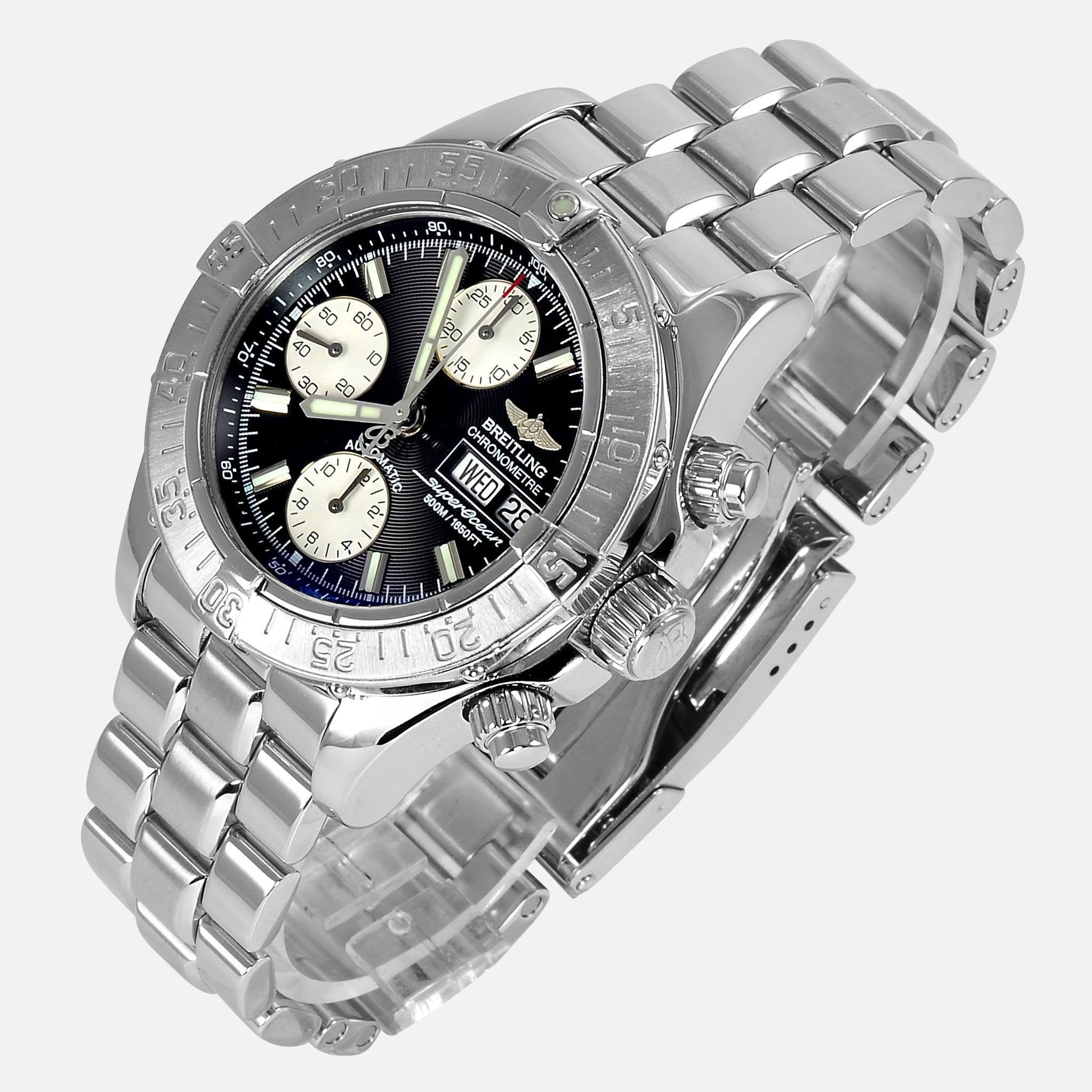 Breitling Superocean Chronograph Black Diver Watch A13340 Dan R