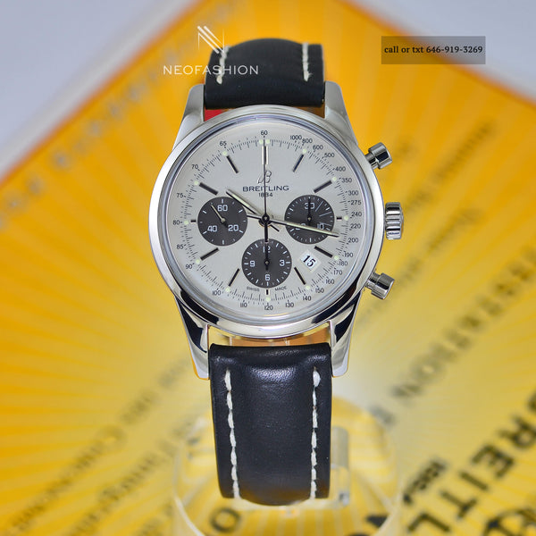 Breitling Transocean Chronograph Silver Dial AB0152