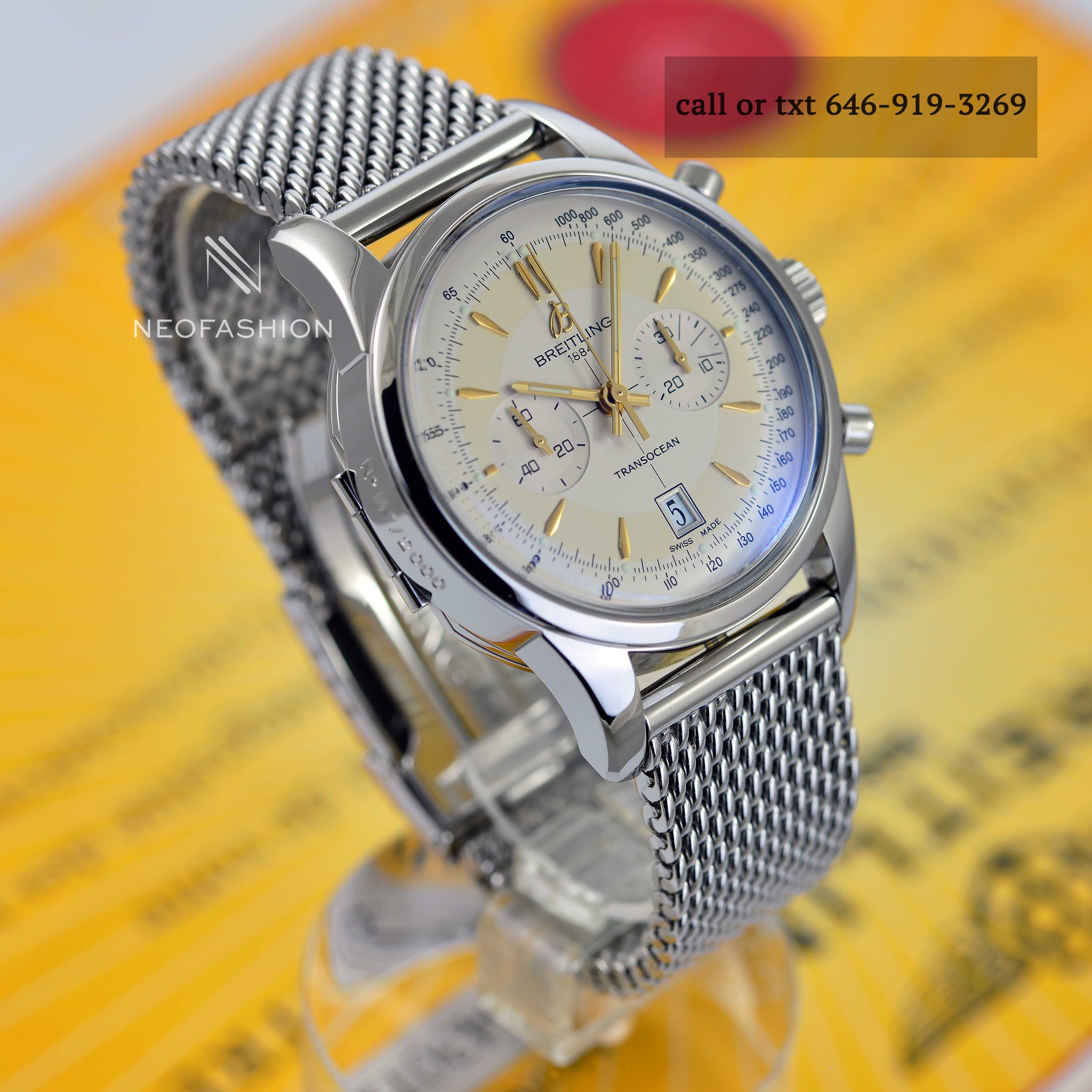 Breitling Transocean Chronograph Stainless Steel Watch AB0154