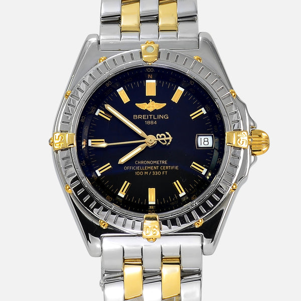 Breitling Wings Automatic Black Dial Two-Tone 18K Gold/SS B10350 - NeoFashionStore