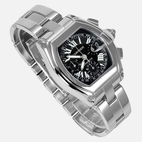 Cartier Roadster Chrono Black Dial Ref 2618 W62006X6 - NeoFashionStore