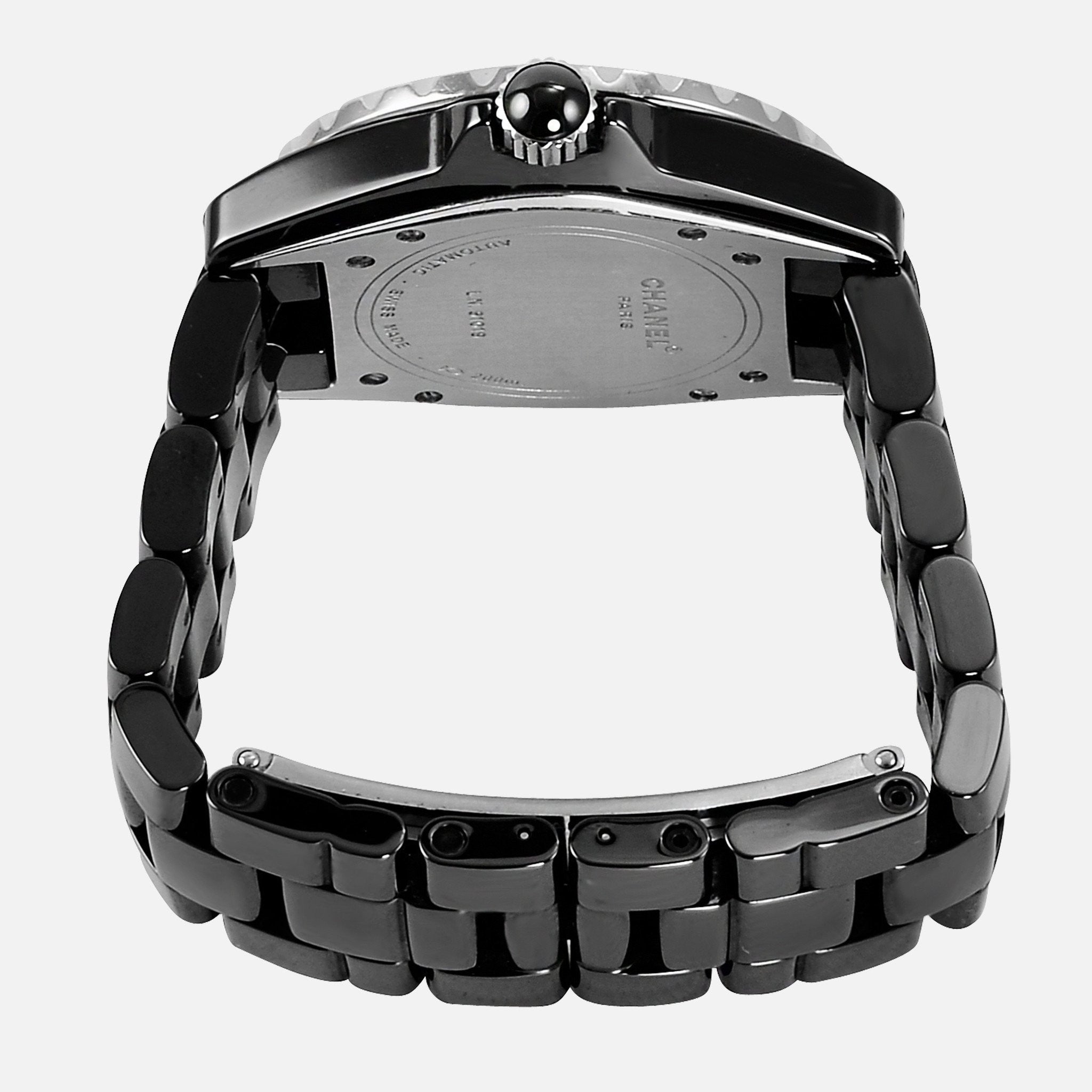 Chanel J12 Black Ceramic 38mm Unisex Automatic Diamond watch H0950