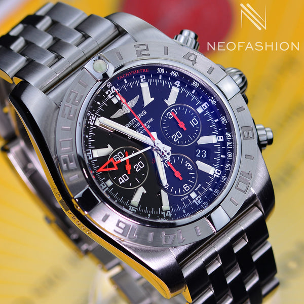 Breitling Chronomat GMT 47mm LIMITED B01 Black Dial Mens Watch AB0412