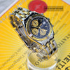 Breitling Chronomat Two Tone 18K Gold Bezel & Steel Black Dial B13050