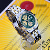 Breitling Chronomat 18K Gold & Steel Green Dial Mens Watch D133520