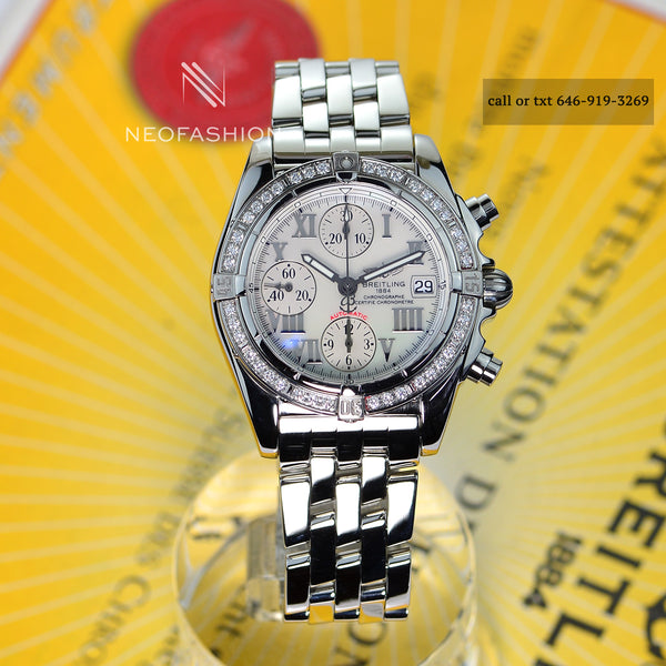 Breitling Cockpit Chronograph Diamond Bezel MOP Diamond Dial A13357