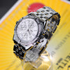 Breitling Crosswind 43mm SS Factory 1ct VVS Diamond Bezel White Dial A13355