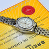 Breitling Crosswind 43mm SS Factory 1.14ct VVS Diamond Bezel White Dial A13355