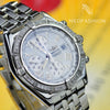 Breitling Crosswind 43mm SS Factory 1.14ct VVS Diamond Bezel White Dial A13355