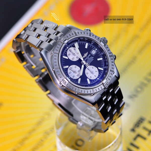 Breitling Crosswind Racing Black Dial Steel Mens Watch B13355