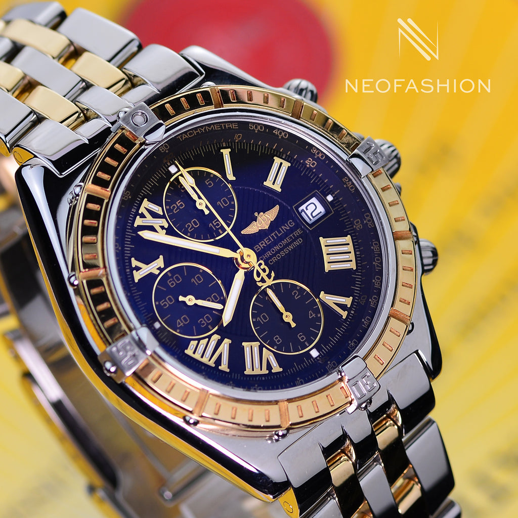 Breitling Crosswind 18K Gold/Stainless Steel Black Dial B13355