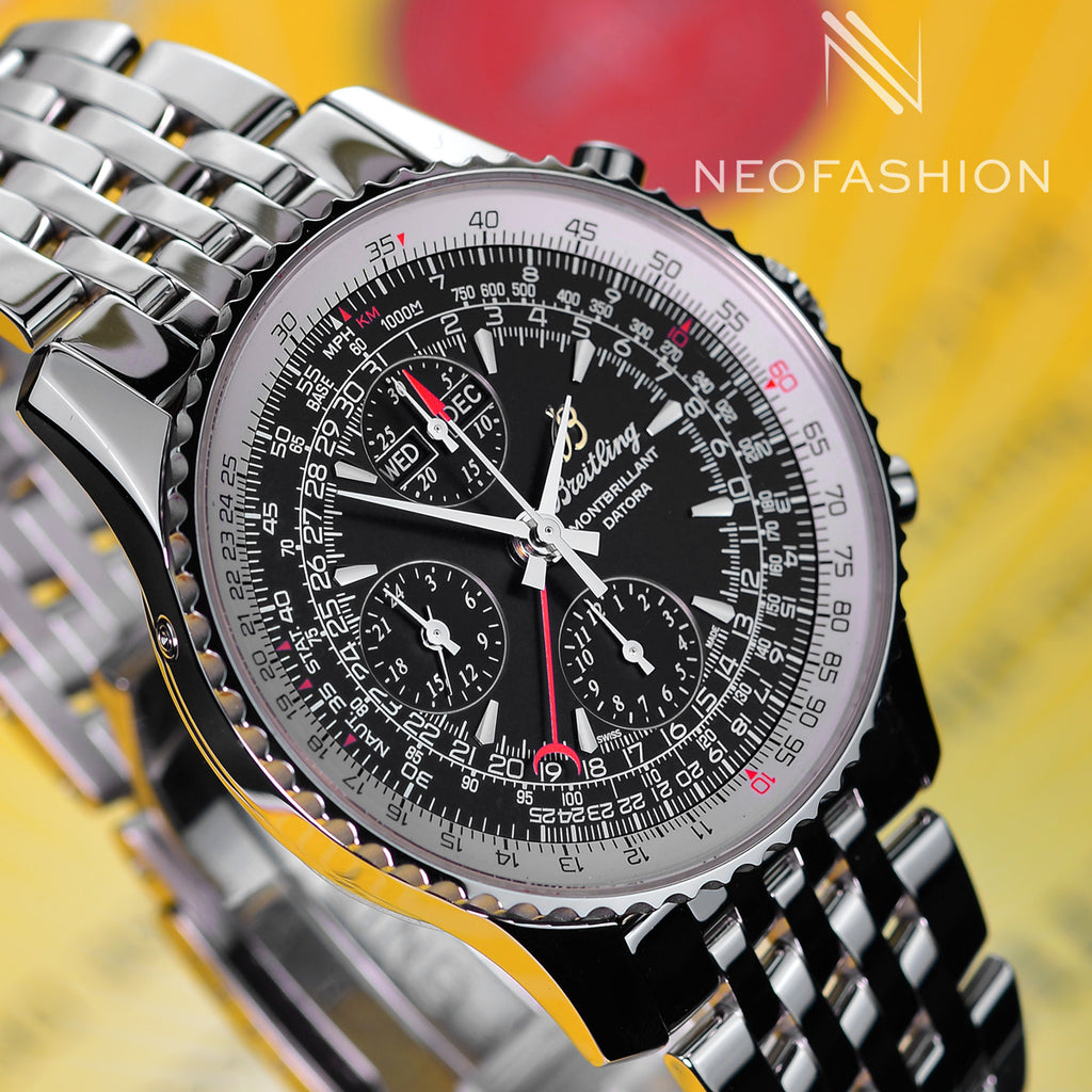 Breitling Navitimer Montbrillant Datora Black Dial A21330 Mens Watch
