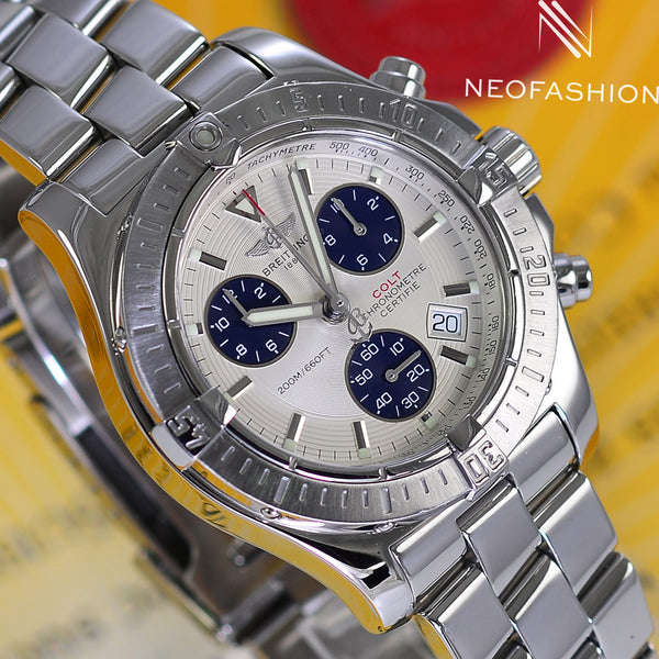 Breitling Colt Chronograph 41mm Super Quartz Stainless Steel White A73380 - NeoFashionStore