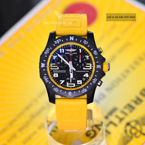 Breitling ENDURANCE PRO 44mm with Yellow Strap Black Dial X82310