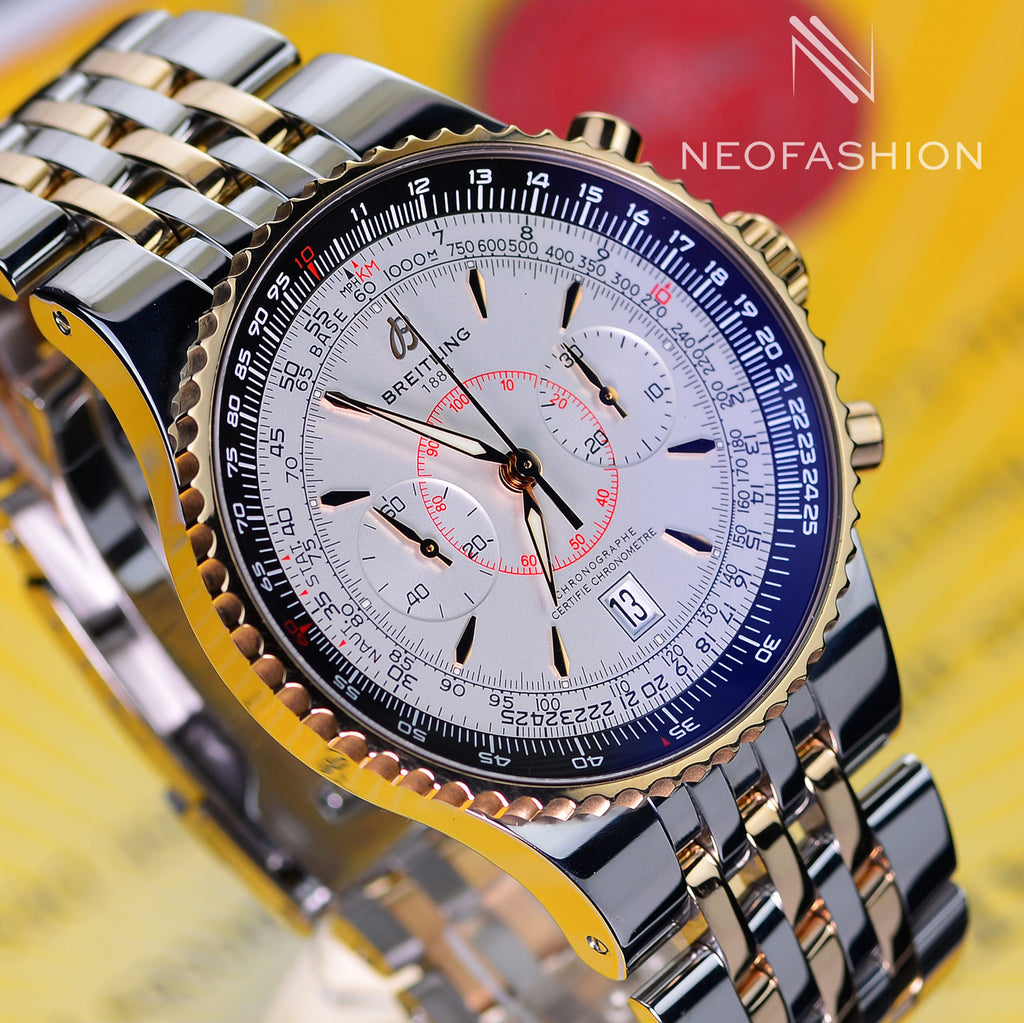 Breitling Navitimer Montbrillant Legende 18K Rose Gold/SS White Dial 47mm C23340