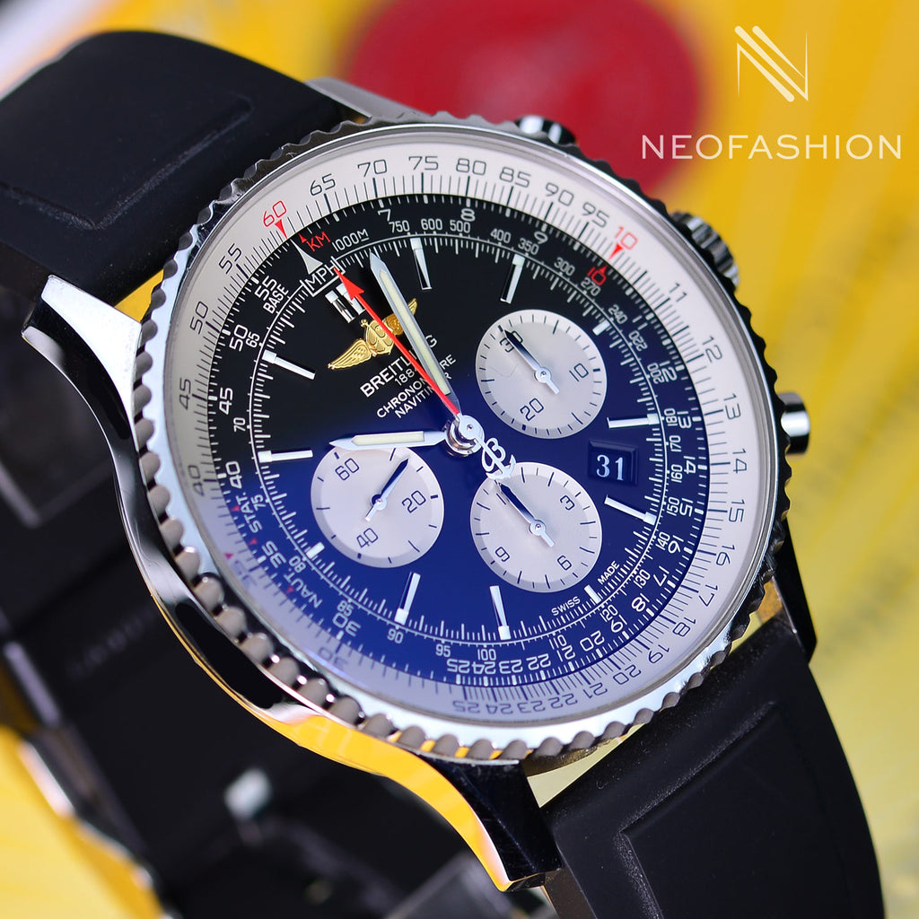 Breitling Navitimer B01 Chronograph 46mm Black Dial Mens Watch AB0127