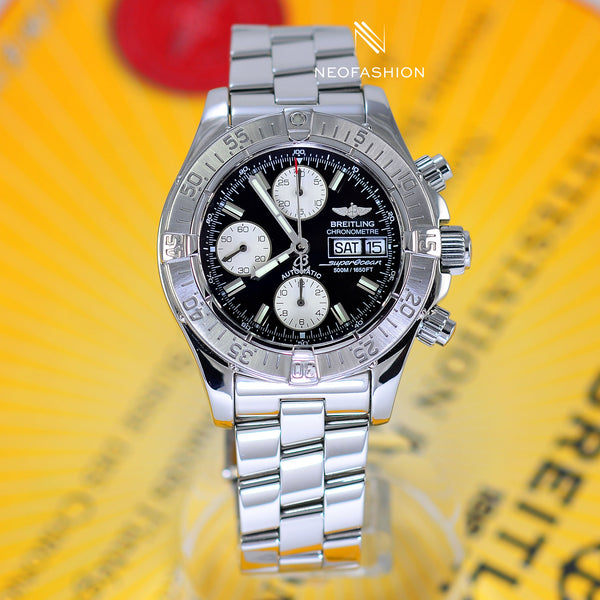 Breitling Superocean Chronograph Black Diver Mens Watch A13340 - NeoFashionStore