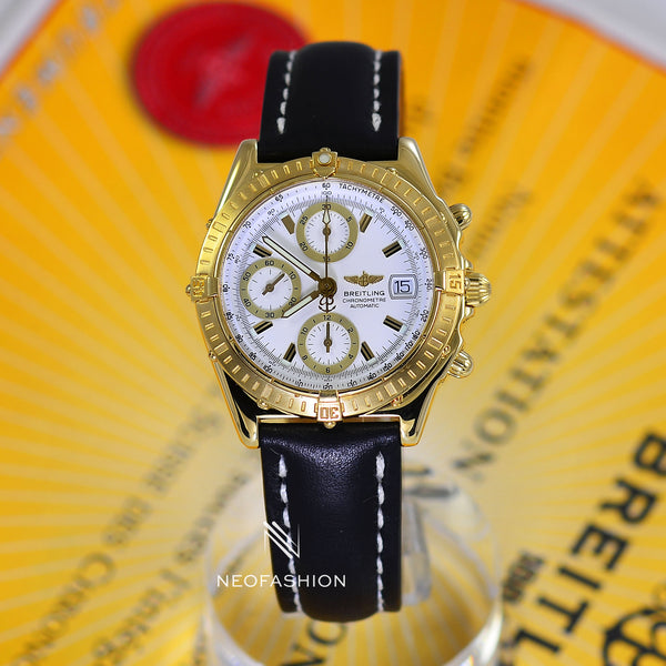 Breitling Chronomat 18K Solid Gold White Dial K13352 - NeoFashionStore