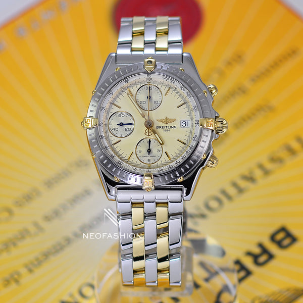 Breitling Chronomat 18K Gold/SS Cream Dial B13050 - NeoFashionStore