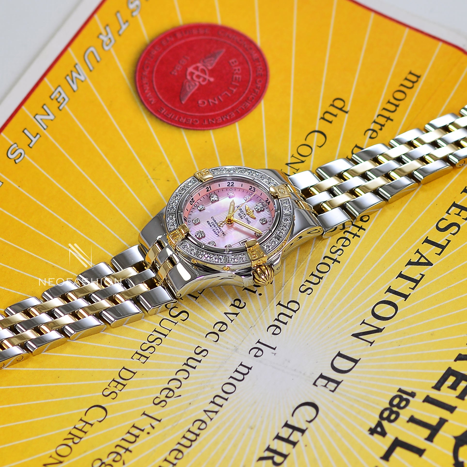 Breitling Starliner Ladies Factory Gold Diamond Dial B71340 DAN