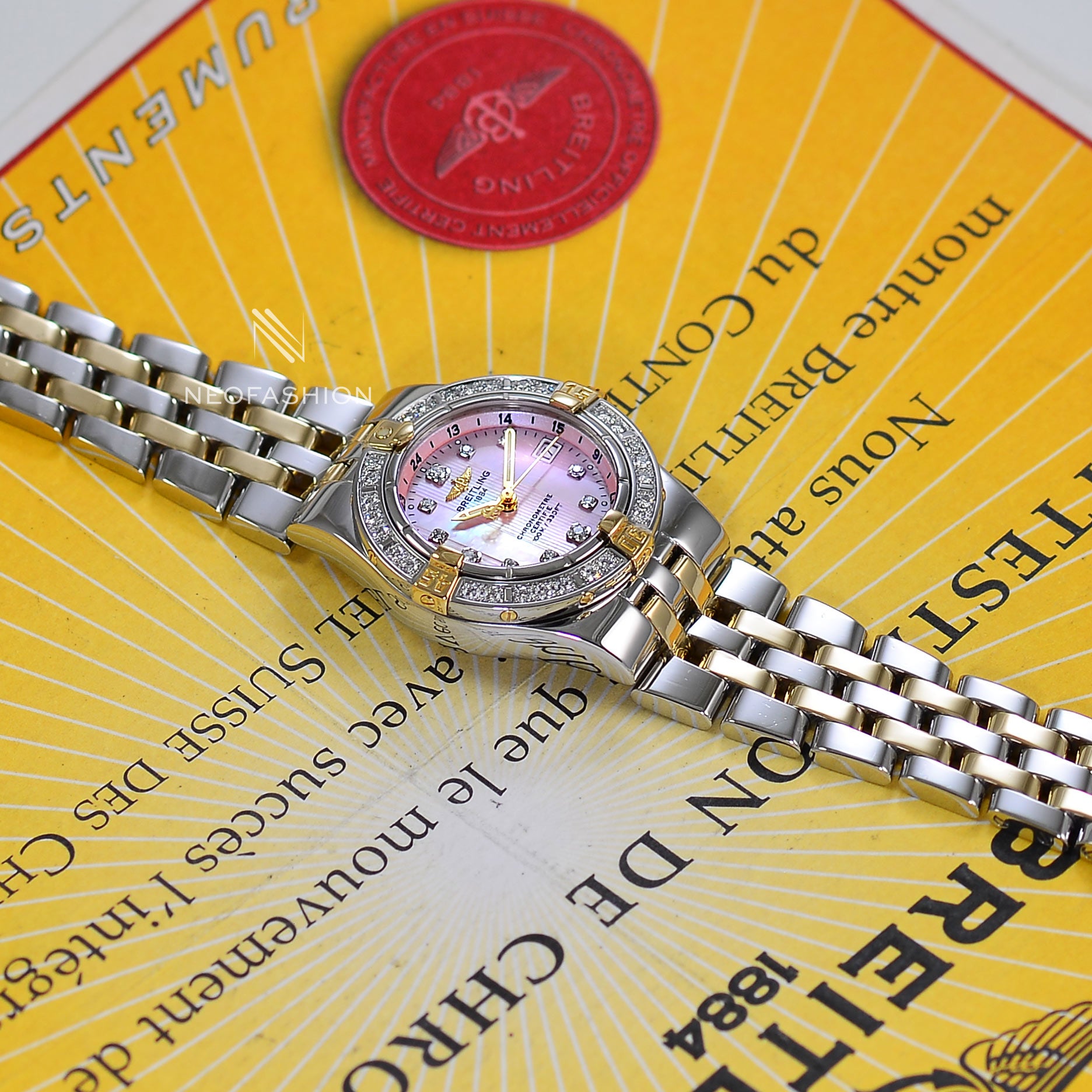 Breitling Starliner Ladies Factory Gold Diamond Dial B71340 DAN