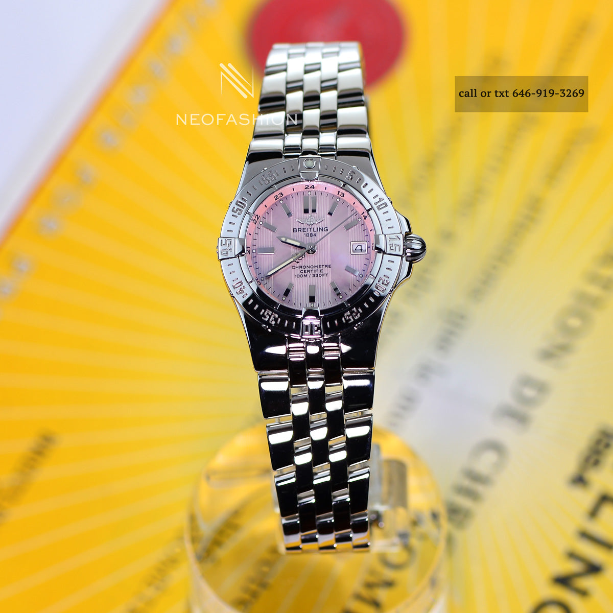 Breitling Starliner Ladies Factory Gold Diamond Dial B71340