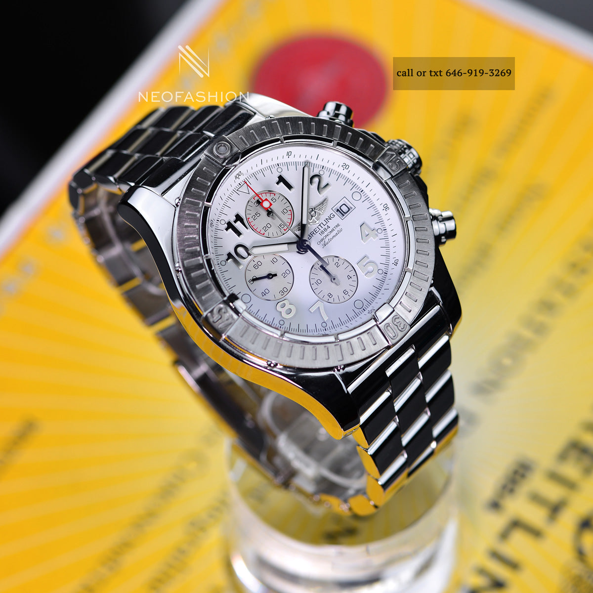 Breitling Super Avenger Chronograph White Dial A13370 Mens Watch Alex A