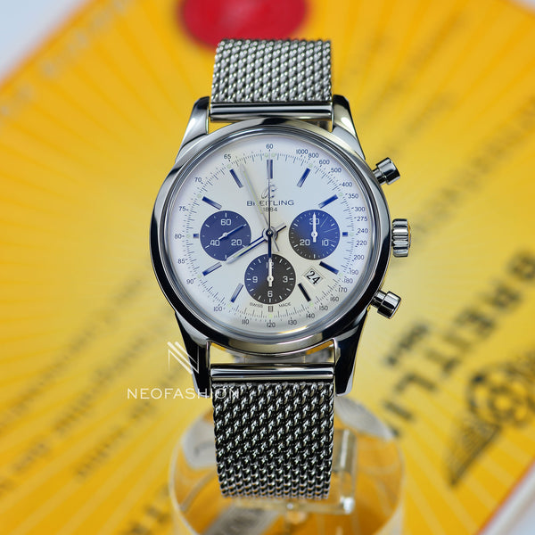 Breitling Transocean Chronograph Silver Dial AB0152