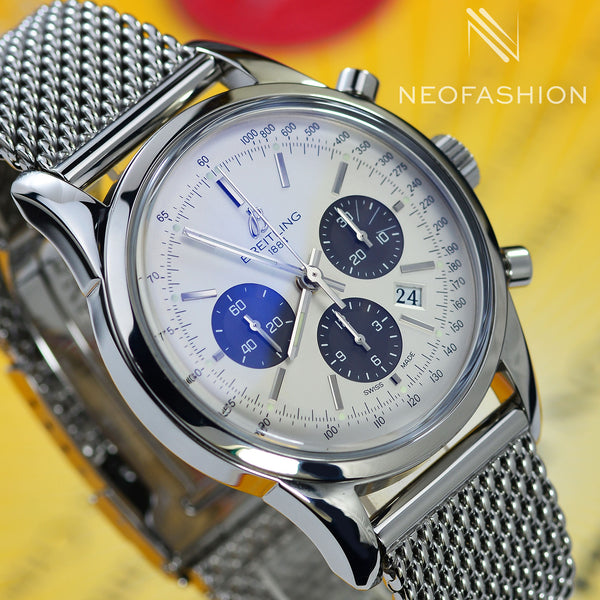 Breitling Transocean Chronograph Silver Dial AB0152
