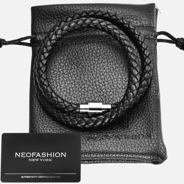 Sekora Braided Nappa Leather Twin Loop Bracelet - NeoFashionStore