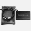 Sekora Black Braided Nappa Leather Twin Skull Bracelet - NeoFashionStore